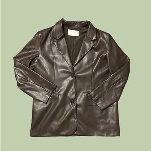 Oak + Fort vegan leather blazer